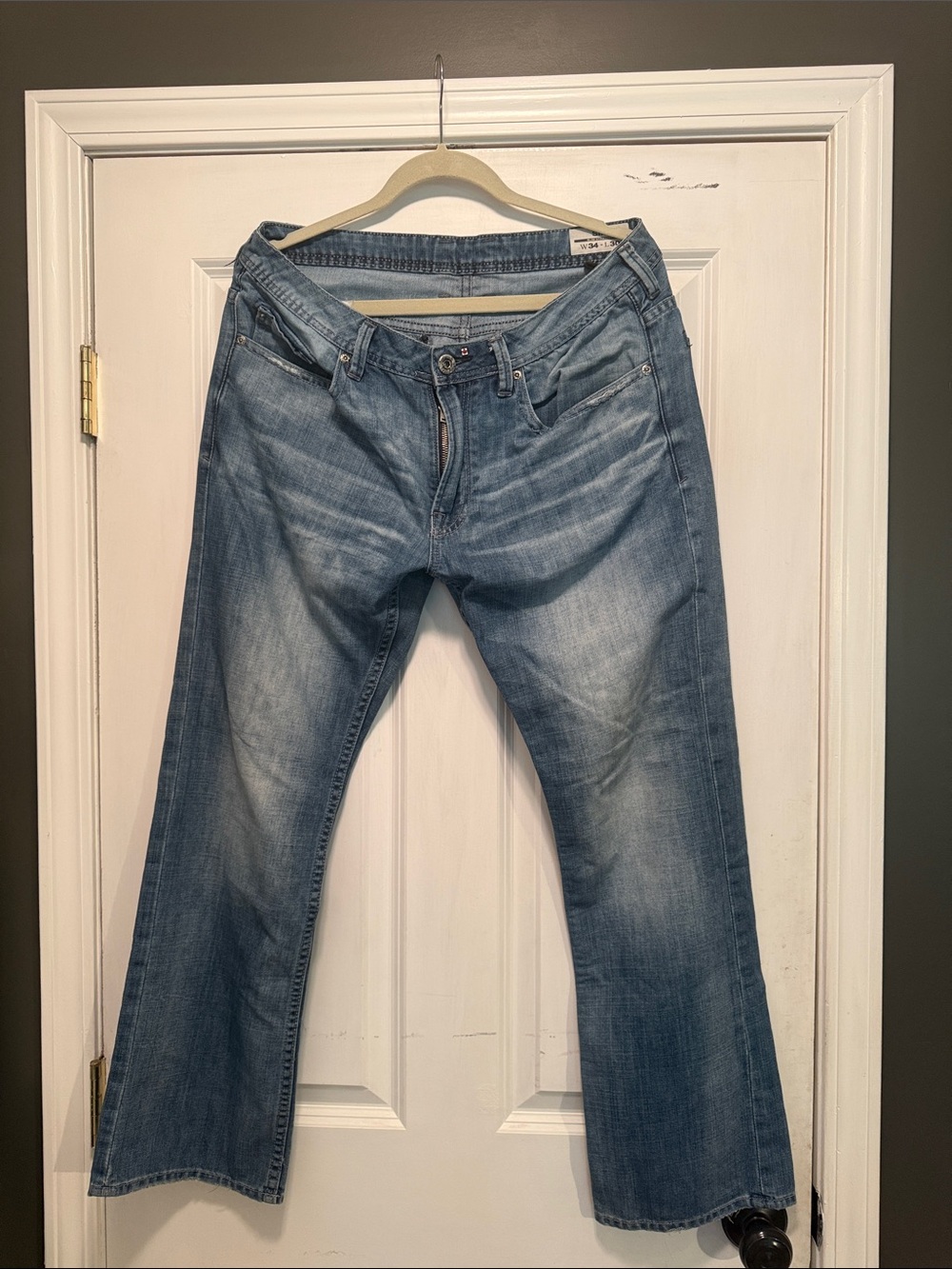 Buffalo David Bitton Men’s Faded Blue Bootcut Jeans